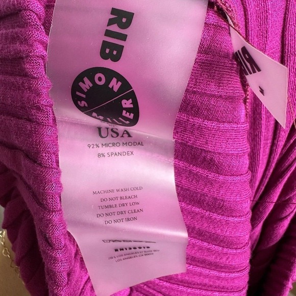 NWT Simon Miller Ribbed Cyrene Straight Leg Pants Women's Pink Size Medium - Picture 5 of 6